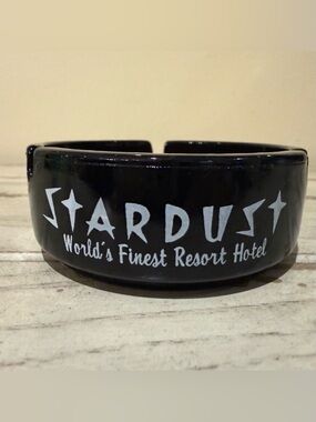 Vintage Stardust Hotel & Casino Las Vegas Black Ceramic Ashtray